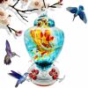 hand blown glass hummingbird feeder with perch