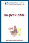 Im-peck-able- an image of a bird pun