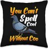Funny Coo-ing Pigeon Bird Puns Gifts You Can't Spell Cool Without Coo Funny Pigeon Pun Throw Pillow, 16x16, Multicolor