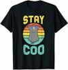 Cool Vintage Stay Coo Dove Pun Retro Style Bird Lovers gift T-Shirt