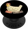 Merry Chickmas Funny Christmas Santa Chicken Pun Gift PopSockets Grip and Stand for Phones and Tablets