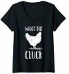 Womens What the Cluck Chicken Owner V-Neck T-Shirt