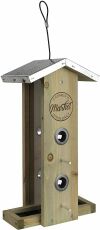 Wild Wings WWGF1-DECO Galvanized Weathered Vertical Cedar Bird Hopper Feeder