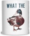 Novelty Pun Mug Funny What the Duck Joke Swearing WTF Profanity Coffee Tea Cup White 11OZ