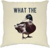 Tim And Ted Novelty Pun Cushion Cover Funny What The Duck Joke Swearing WTF Profanity Natural One Size