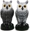 Hausse 2 Pack Bird Scarecrow Fake Horned Owl Decoy