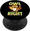 Cute & Funny Owl Right Thumbs Up Hippie Alright Owl Pun PopSockets Grip