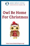 Owl Be Home For Christmas- an image of an owl pun